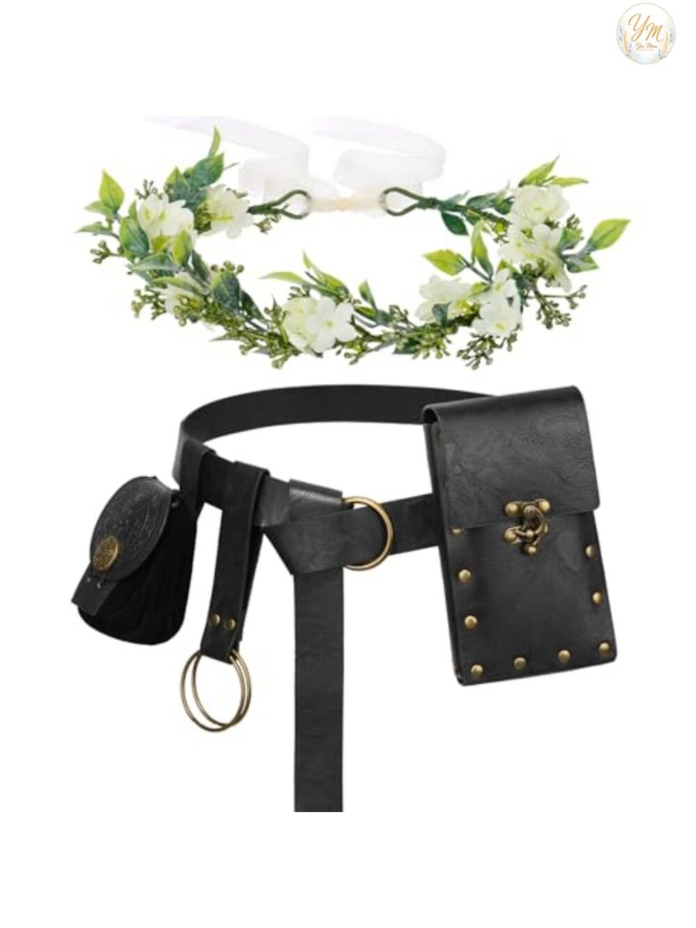 Renaissance Medieval Viking Leather Belt Pouch Coin Purse Costume Accessory Set